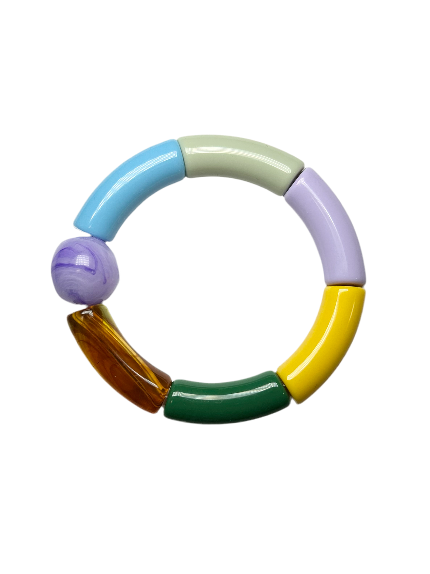 Bracelet marron, vert, mauve