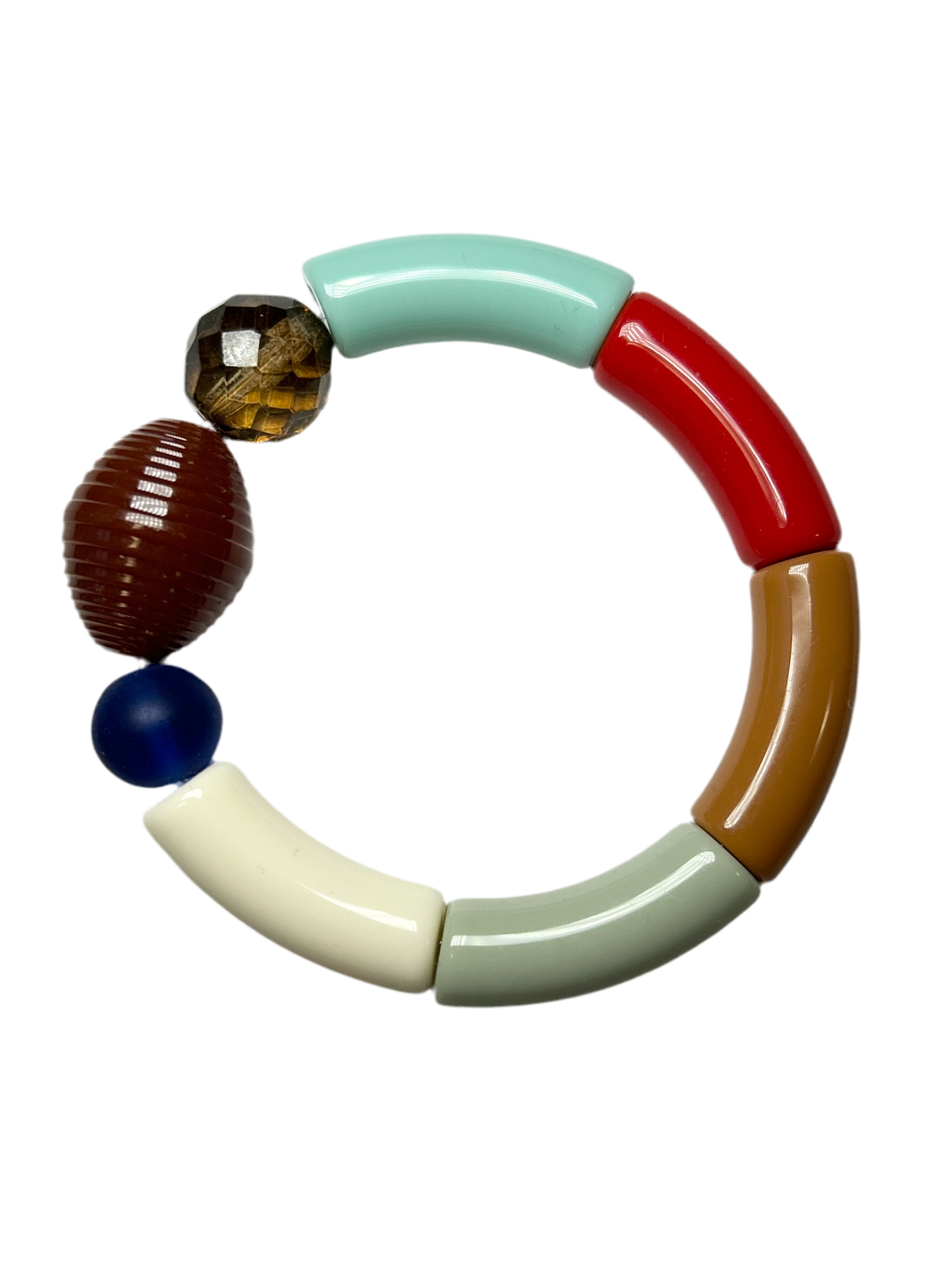 Bracelet multicolore automnal dominante bleue