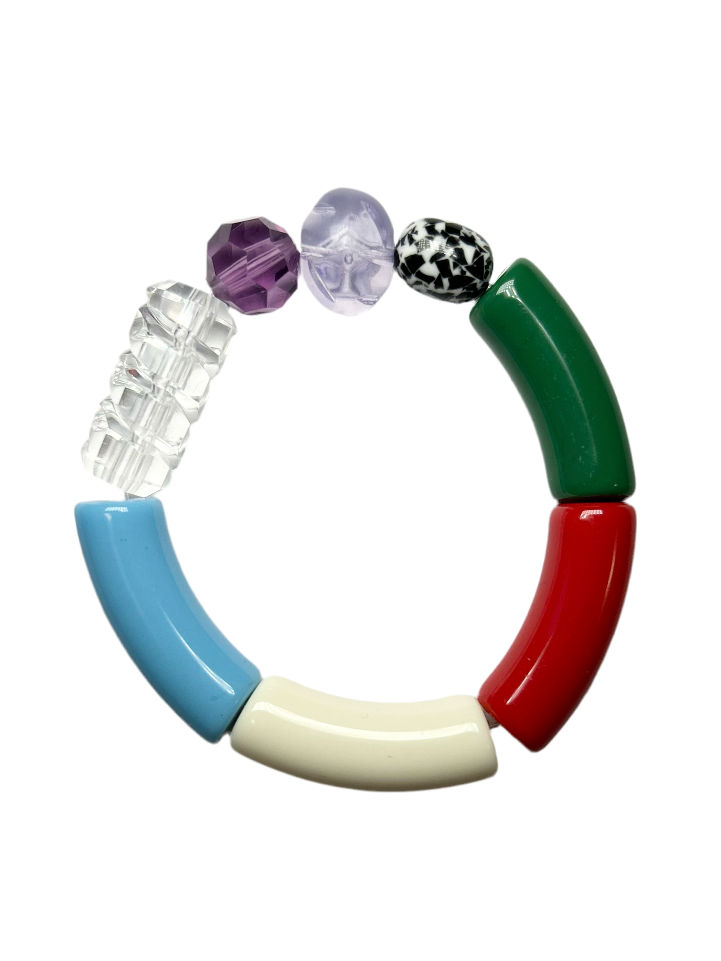 Bracelet multicolore et perles vintage