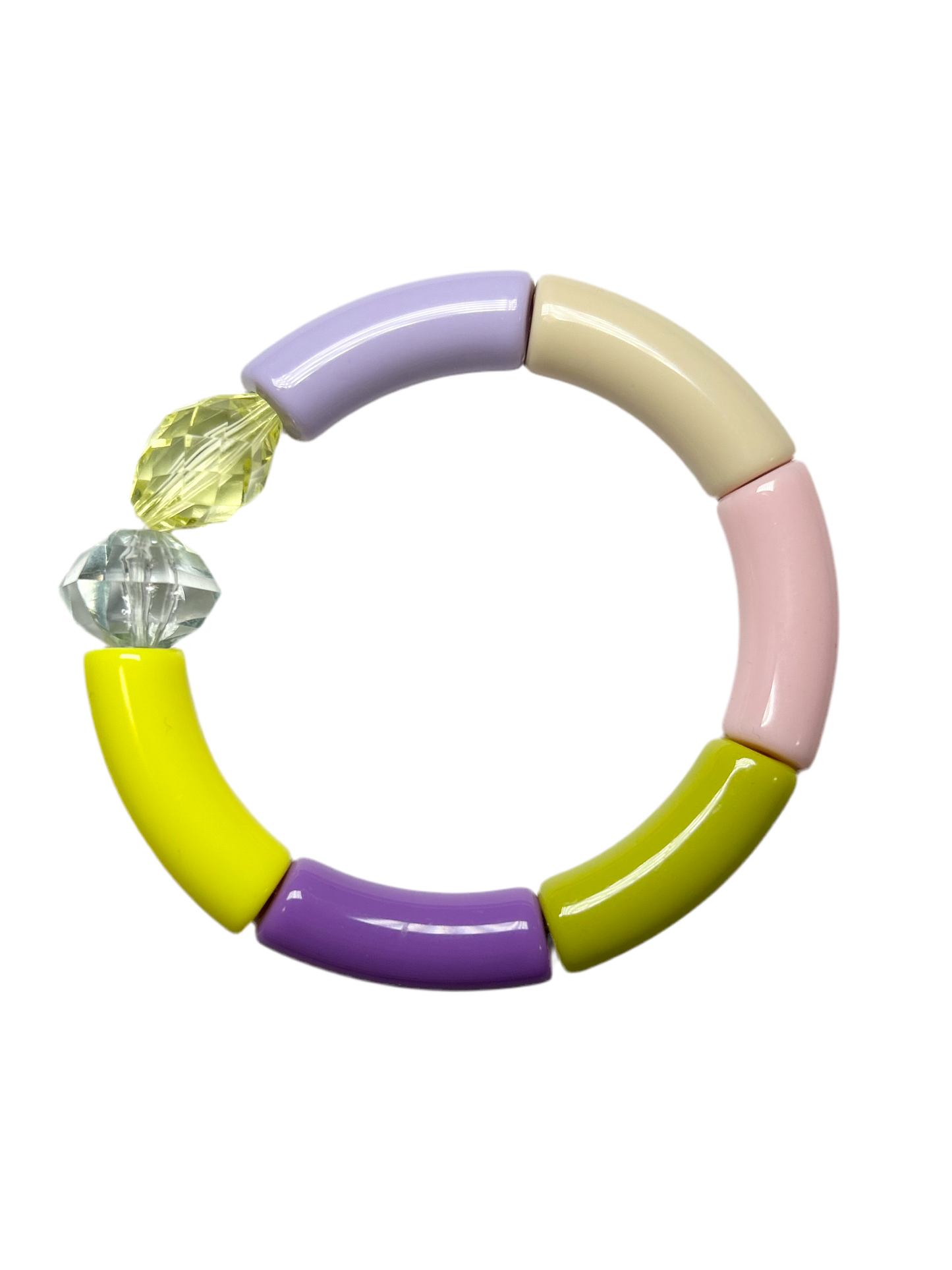 Bracelet jaune et mauve