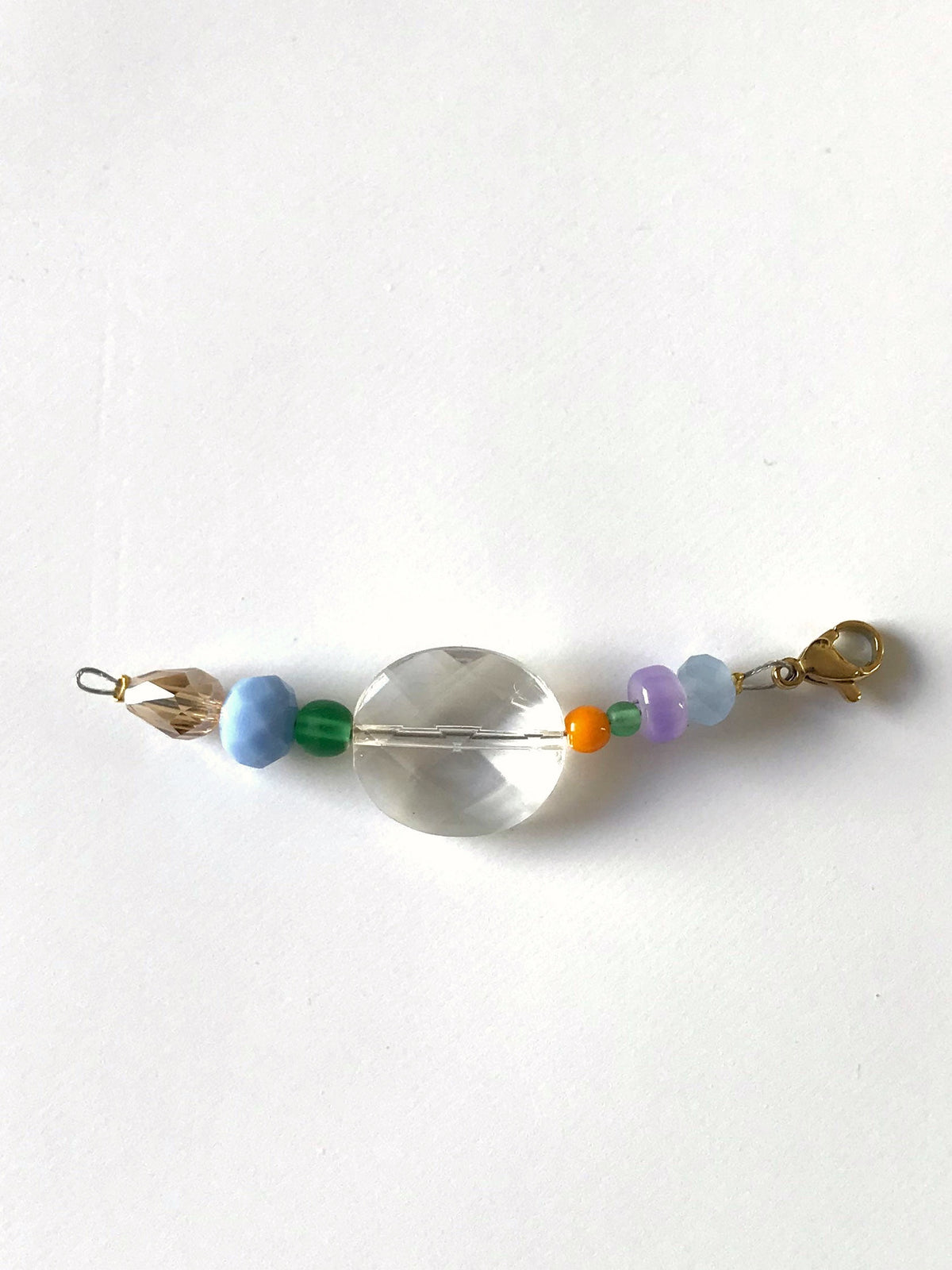 Pendentif extension de chaîne en perles colorées n°6