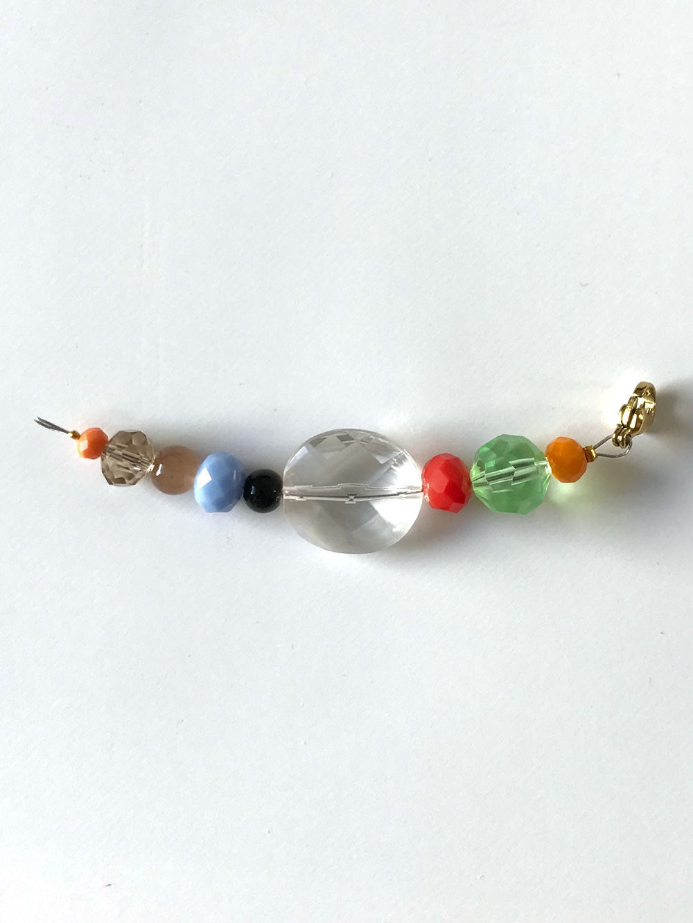 Pendentif extension de chaîne en perles colorées n°7