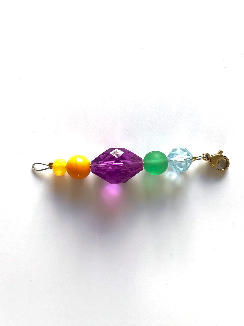 Pendentif extension de chaîne en perles colorées n°8