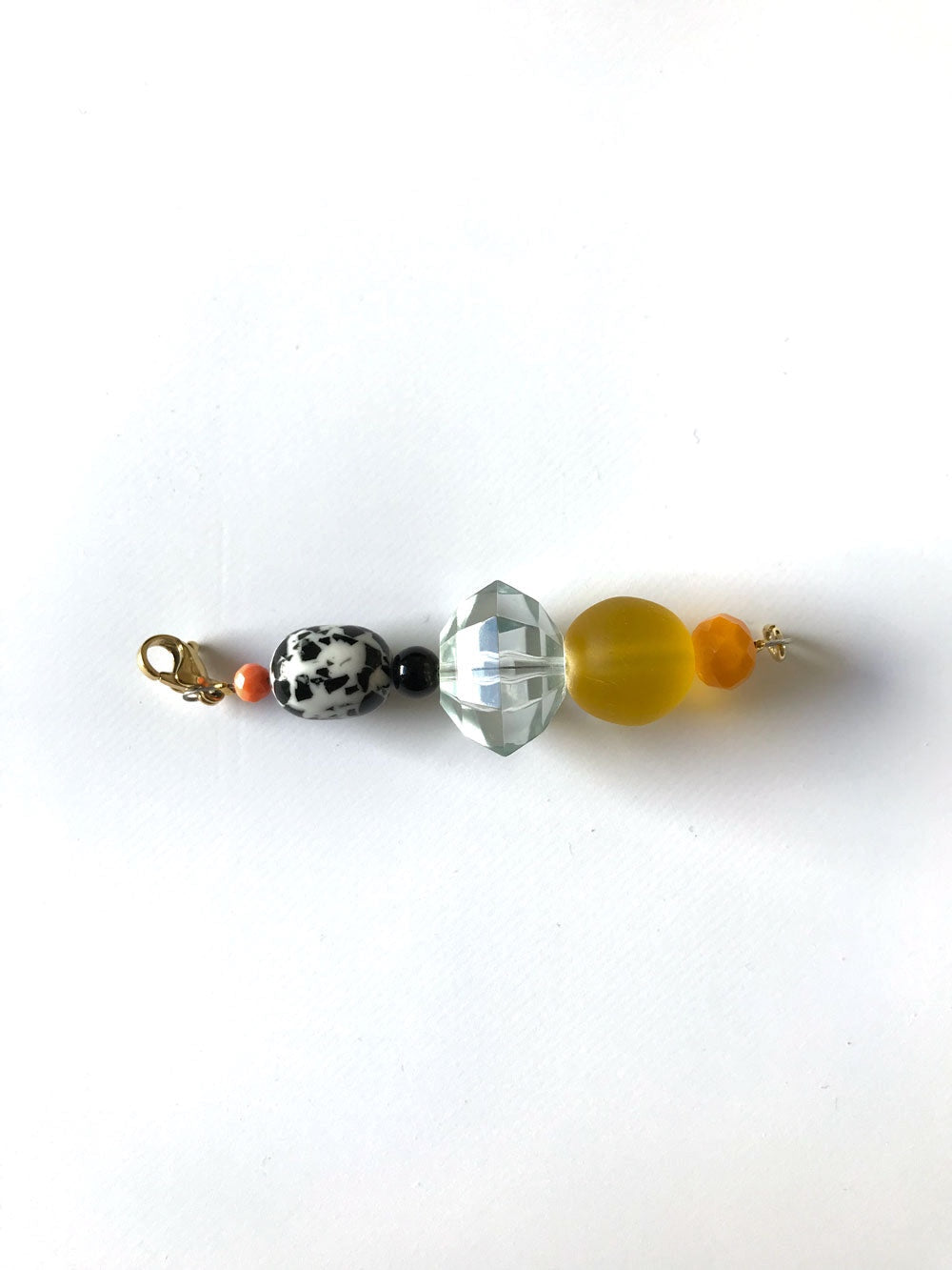 Pendentif esprit Memphis jaune, extension de chaîne