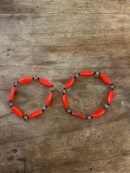 Bracelet épis, bleu, turquoise ou rouge