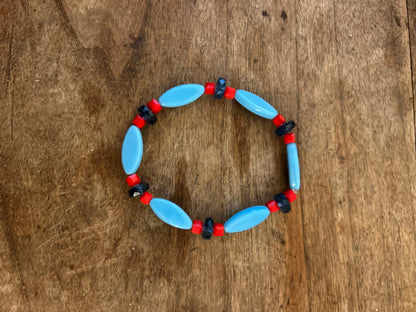 Bracelet épis, bleu, turquoise ou rouge