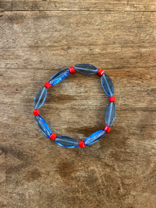 Bracelet épis, bleu, turquoise ou rouge
