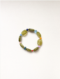 Bracelet petites perles kakies et multicolores