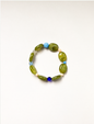 Bracelet petites perles kakies et multicolores