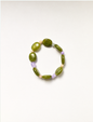 Bracelet petites perles kakies et multicolores