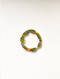 Bracelet petites perles kakies et multicolores